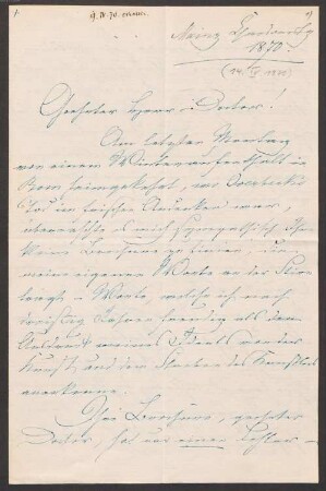 Hyacinth Holland (1827-1918) Nachlass: Briefe von Ida Hahn-Hahn an Unbekannt - BSB Hollandiana A.1. Hahn-Hahn, Ida Gräfin