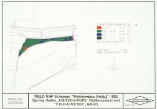YIELD MAP Scheyern "Weiherwiese" (Hofs.) 1992