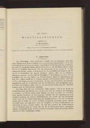 XIV. Kapitel. Schiffsschleusen.