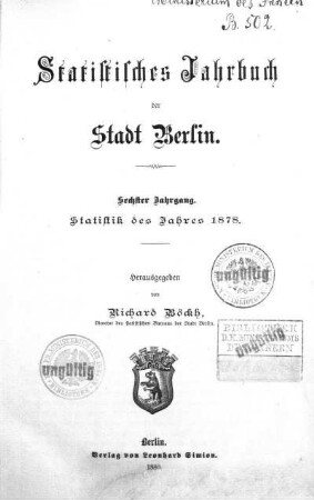Stempel: Ministerium des Innern ; Notiz: Ministerium des Innern. B. 502