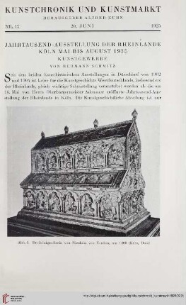 Neue Folge 35 = Jahrgang 59: Jahrtausend-Ausstellung der Rheinlande, Köln Mai bis August 1925 : Kunstgewerbe