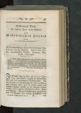 Siebentes Buch. Der neueren Zeiten vierter Abschnitt vom Westphälischen Frieden 1648