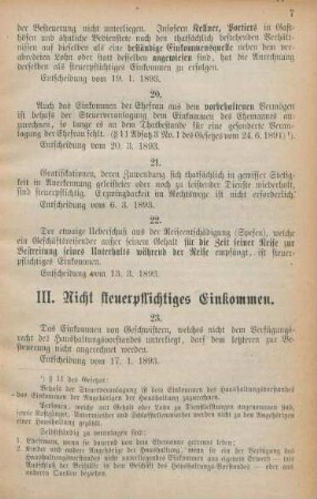 III. Nicht steuerpflichtiges Einkommen