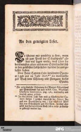 An den geneigten Leser.
