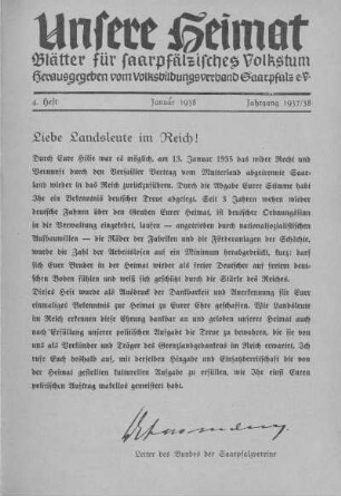 Liebe Landsleute im Reich!