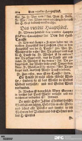 Das vierdte Hauptstück ... Von der Heil. Tauffe.