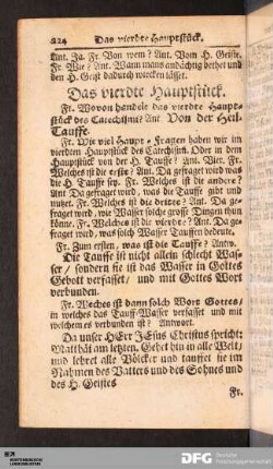 Das vierdte Hauptstück ... Von der Heil. Tauffe.