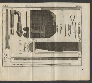 Werkzeuge zum Sammet machen. Tab. 23
