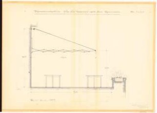 Reichsluftfahrtministerium, Berlin: Großer Speisesaal L3, Terrasse (Scherenmarkise): Schnitt 1:20