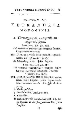 Classis IV. Tetrandria