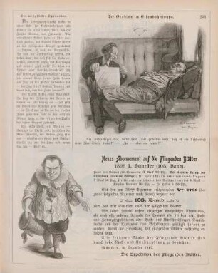 "Der Grobian im Eisenbahncoupe" "Neues Abonnement auf die Fliegenden Blätter"