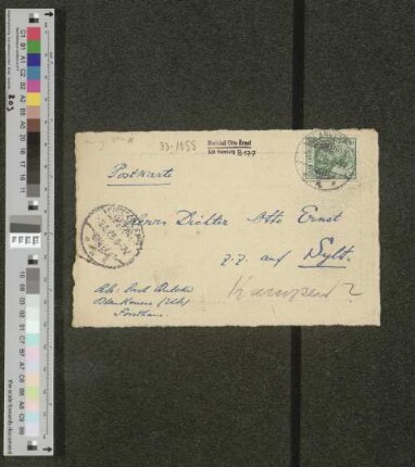 Postkarte an Otto Ernst