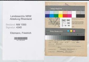 Entnazifizierung Friedrich Eitzmann, geb. 22.09.1895 (Werkmeister)