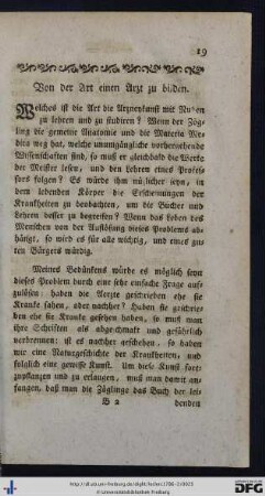 Von der Art einen Arzt zu bilden.