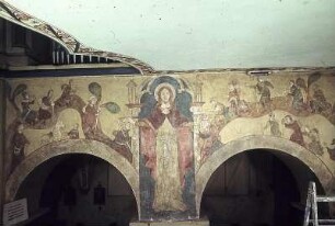 1. Joch, Südseite: der heilige Jacobus Major mit den Pilgern und Bettlern