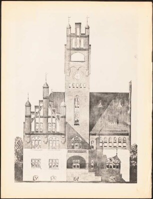 Rathaus: Ansicht (aus: Drucke von Seminararbeiten der Königlich Technischen Hochschule Berlin, Bd. I)