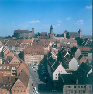 Nürnberg. Blick auf die Altstadt mit Burganlage