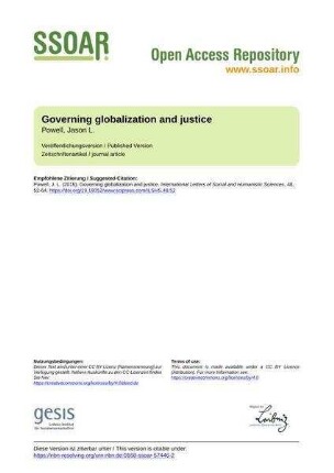 Governing globalization and justice
