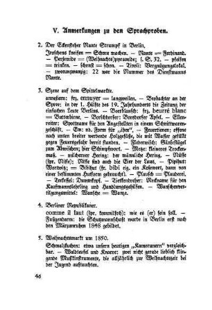 V. Anmerkungen zu den Sprachproben