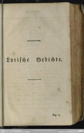 Lyrische Gedichte
