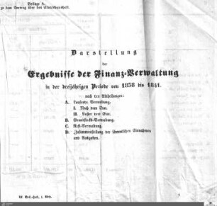 Ergebnisse der Finanz-Verwaltung 1838-1841