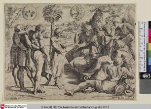 [Joseph racontant à ses frères les songes qu'il a eus; Josef deutet seinen Brüdern seine Träume]