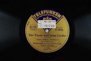 Der Tenor und seine Lieder : erster Teil