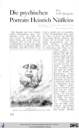 Die psychischen Portaits H. Nüßleins