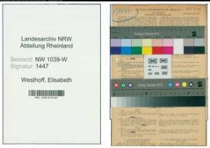 Entnazifizierung Elisabeth Westhoff , geb. 08.01.1887 (Lehrerin)