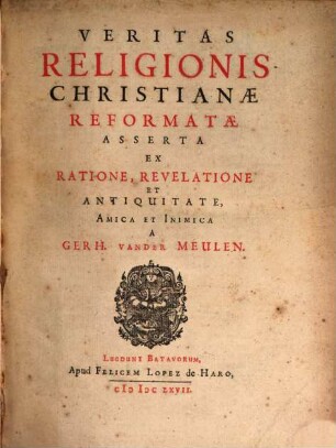Veritas Religionis christianae reformatae asserta