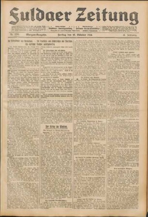 Ausgabe vom Freitag, den 16. Oktober 1914.