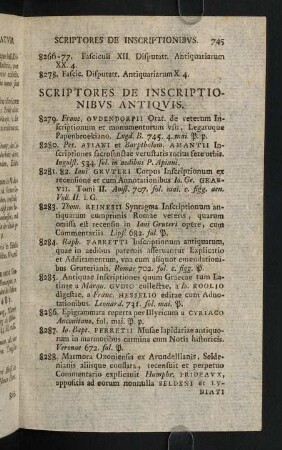 745-758, Scriptores de Inscriptionibus Antiquis - Scriptores Numismatici