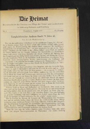 Nr. 8 Neumünster, August 1958 65. Jahrgang