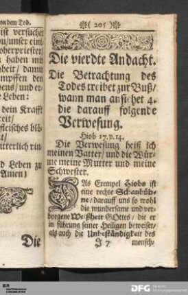 Die vierdte Andacht.