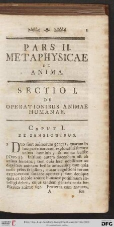 Sectio I: De operationibus animae humanae