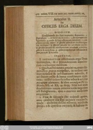 Articulus II. De Officiis Erga Deum.