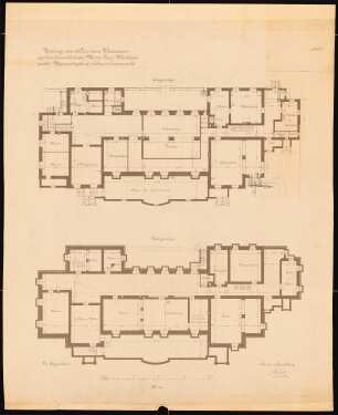 Wohnhaus Franz Wertheim, Berlin-Grunewald: Grundrisse KG und EG, 1:100