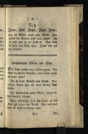 Gleichlautende Woerter und Saetze