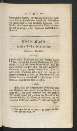 Zwote Klasse. Phlogistische Mineralien. Minerali flogistati.