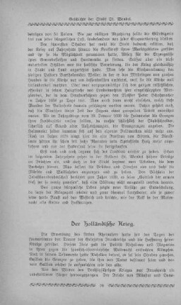 Der holländische Krieg.