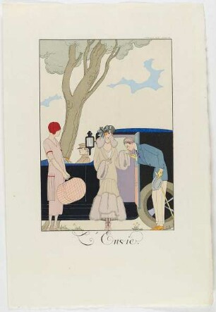 "L'Envie", aus dem Mode-Almanach "Falbalas et Fanfreluches 1925"