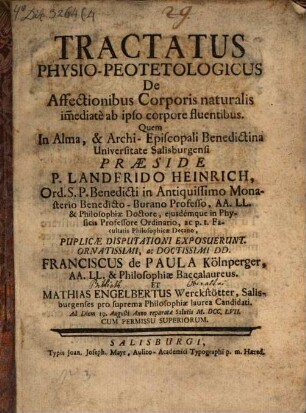 Tractatus ... de affectionibus corporis naturalis immediate ab ipso corpore fluentibus