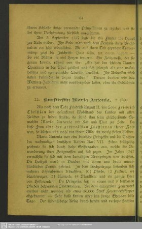 22. Kurfürstin Maria Antonia. 1780