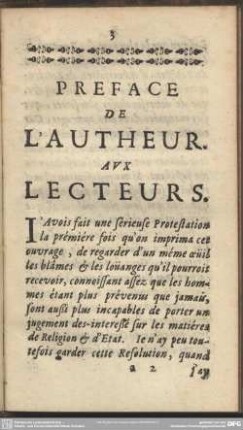 Preface de L'Autheur Aux Lecteurs