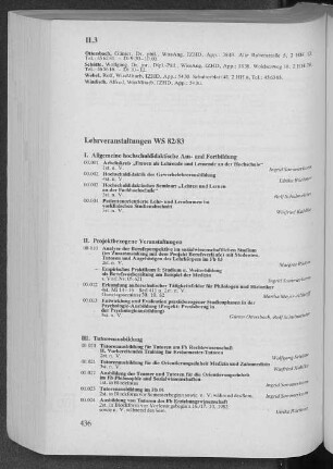 Lehrveranstaltungen