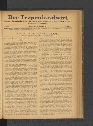 Ackerbau in Deutsch-Südwestafrika.