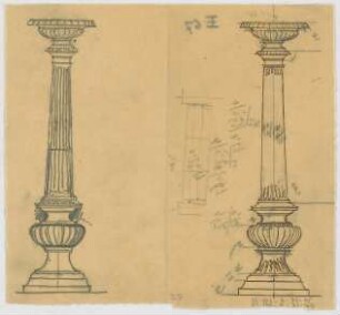 Thiersch, August ; München, Schwanthalerstr. 88; Wohnhaus Niedermeier - Säule (Ansicht)