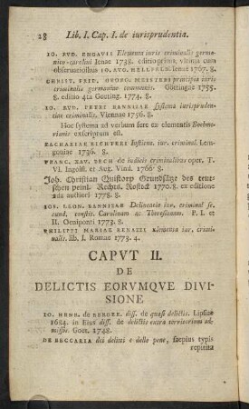 28-42, Caput II. De delictis eorumque divisione.