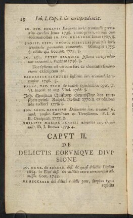 28-42, Caput II. De delictis eorumque divisione.