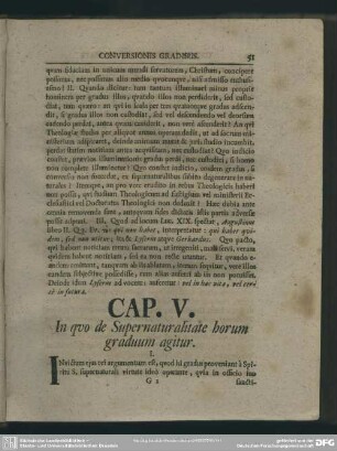 Cap. V. In quo de Supernaturalitate horum graduum agitur